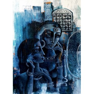 Shaista Momin, Untitled, 30 x 42 Inch, Acrylic on Canvas, Figurative Painting, AC-SHM-007